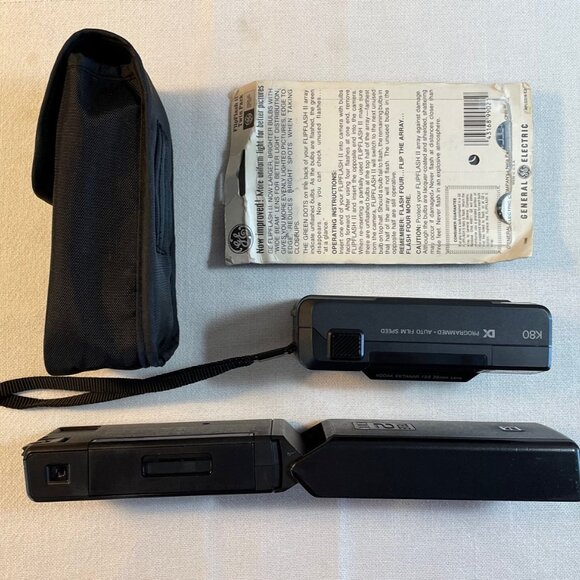 TWO Kodak Cameras: Ektanar AutoFocus VR35 & Tele Ektra 2 plus 1 Case & Flipflash - Picture 5 of 11